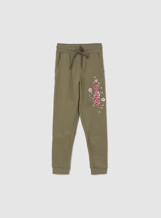 Girls Printed Elasticated Track Pants - Pack of 2