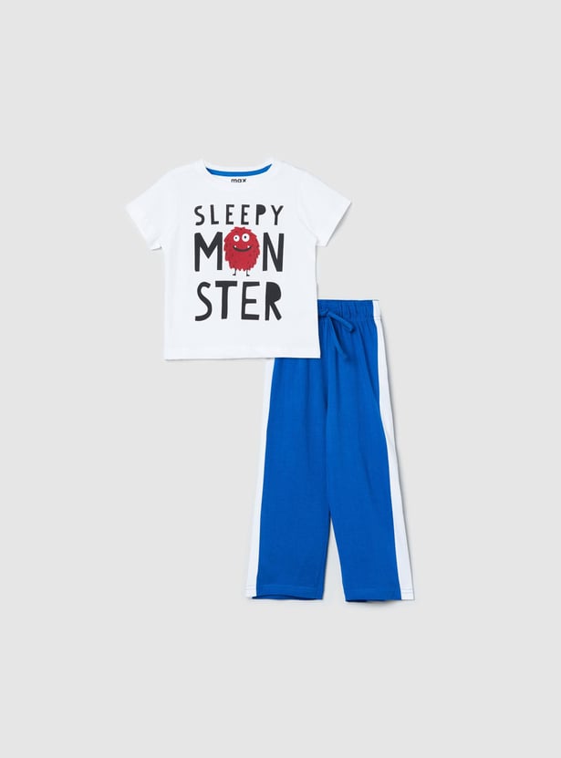 Boys Printed T-shirt With Pyjamas