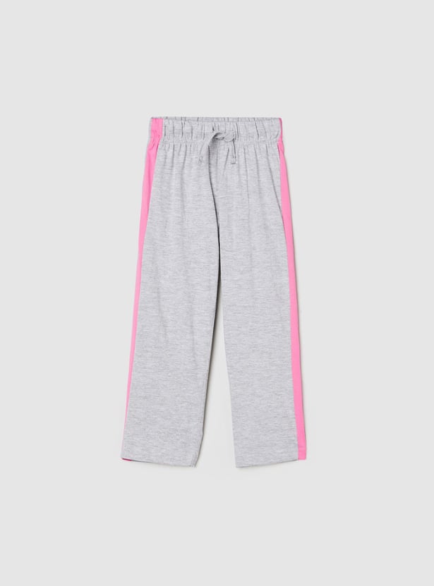 Girls Printed Ruffled Sleeve T-shirt with Panelled Pyjamas 