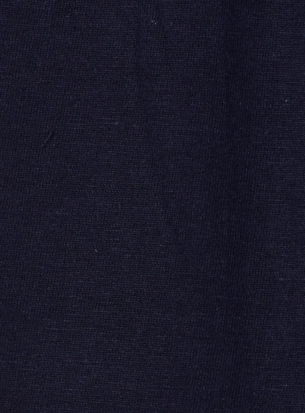 Girls Printed T-shirt with Solid Pyjamas 