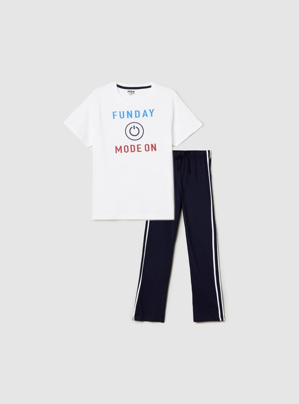 Boys Printed T-shirt with Pyjamas