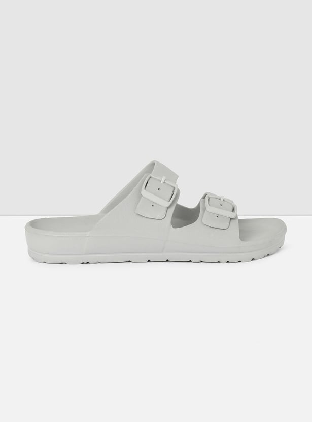 Men Solid Sandals with Buckle Straps