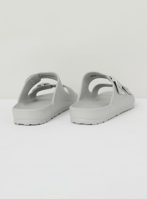 Men Solid Sandals with Buckle Straps