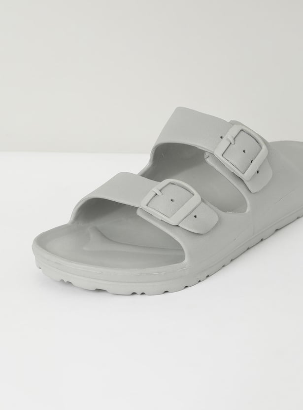 Men Solid Sandals with Buckle Straps