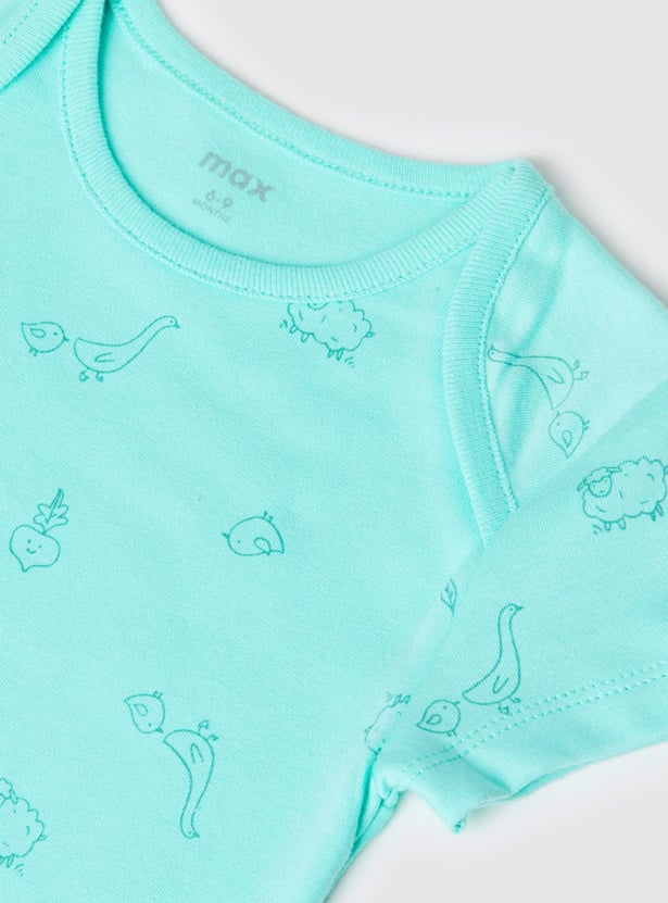 Boys Printed Bodysuit- Pack of 4