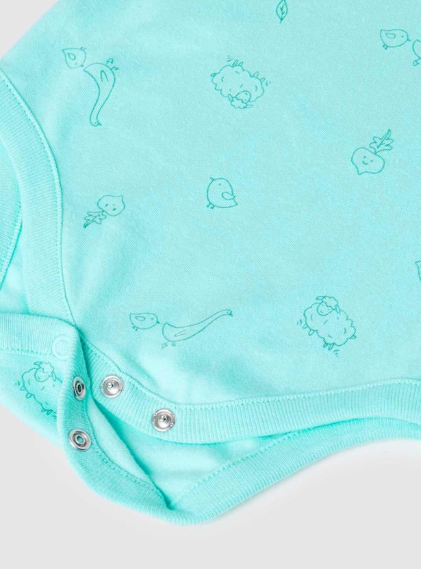 Boys Printed Bodysuit- Pack of 4