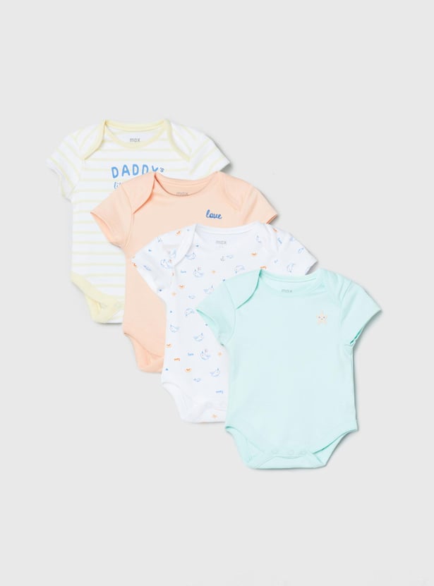 Girls Printed Bodysuit- Pack of 4