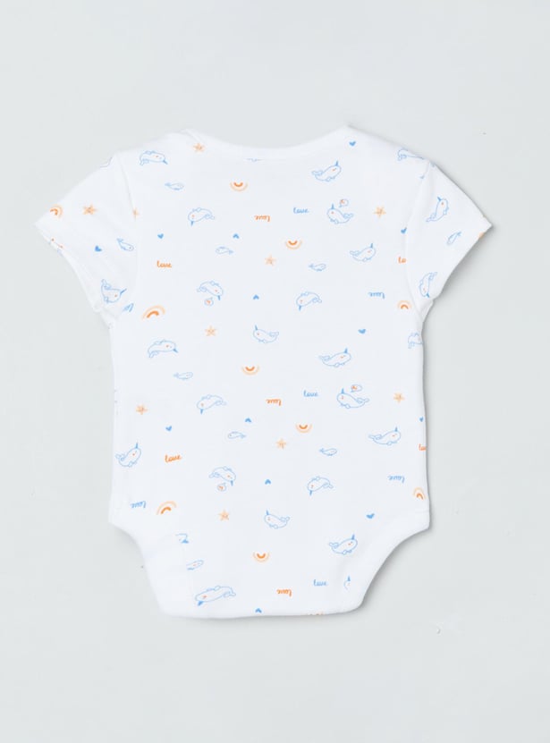 Girls Printed Bodysuit- Pack of 4