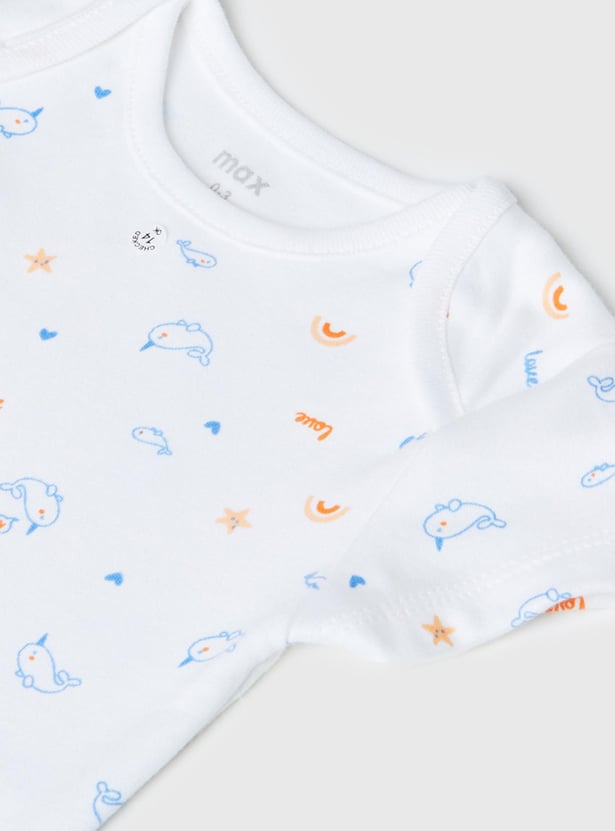 Girls Printed Bodysuit- Pack of 4