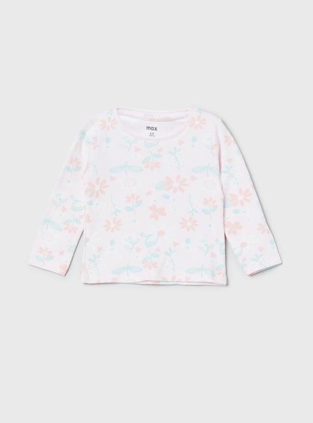 Girls Printed T-shirt With Pyjamas