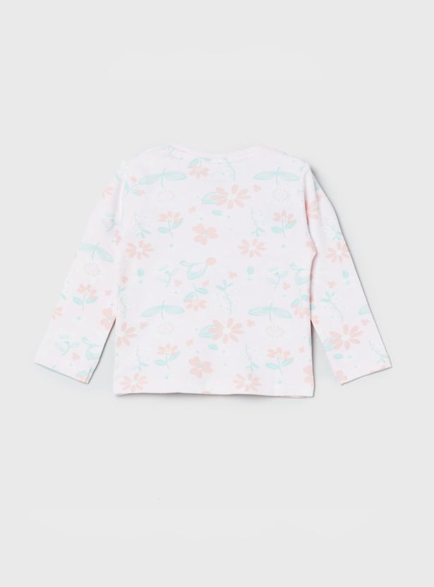 Girls Printed T-shirt With Pyjamas