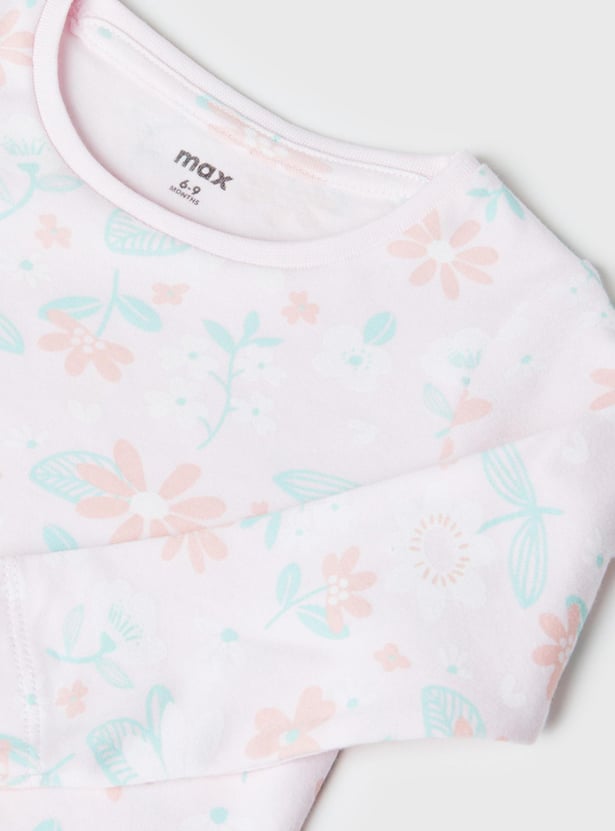 Girls Printed T-shirt With Pyjamas