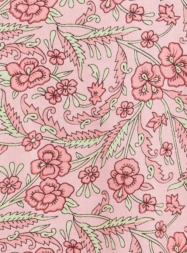 Women Cotton Printed Straight Kurta with Palazzos and Dupatta