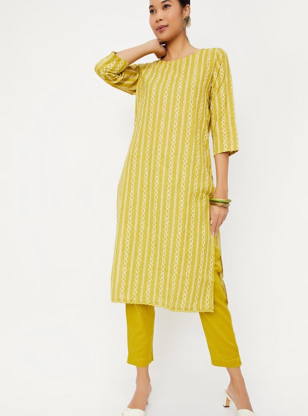 Women Printed Kurta Set with Straight Pants