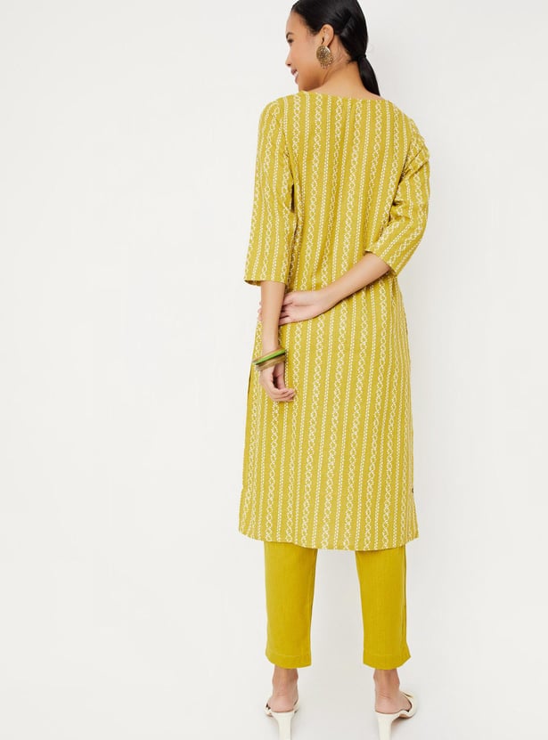 Women Printed Kurta Set with Straight Pants