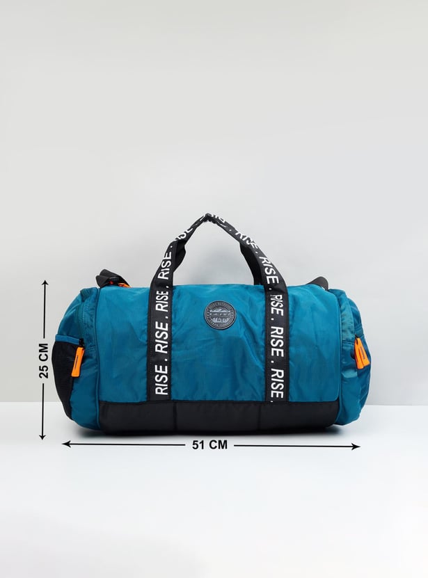 Men Printed Zip Closure Gym Bag