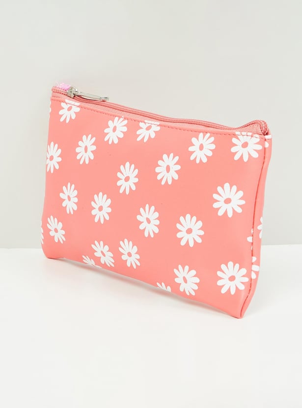 MAX Women Printed Zip-Closure Pouch - Set of 3