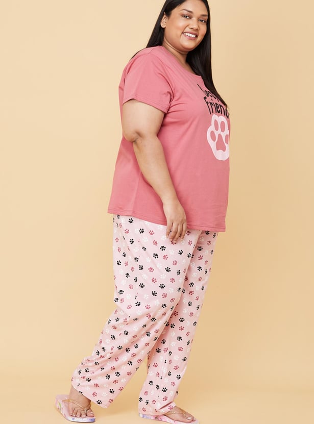 Women Printed T-shirt and Pyjamas