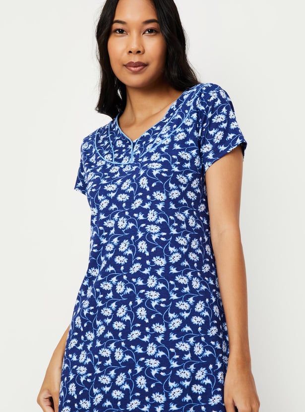 Women Floral Printed Nightgown