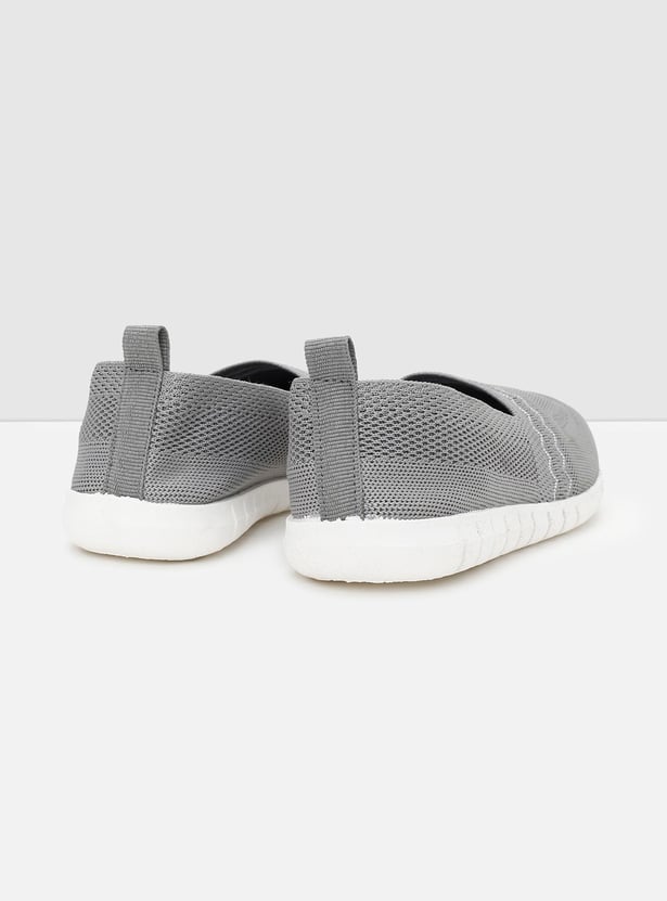 Women Textured Canvas Slip-On Shoes