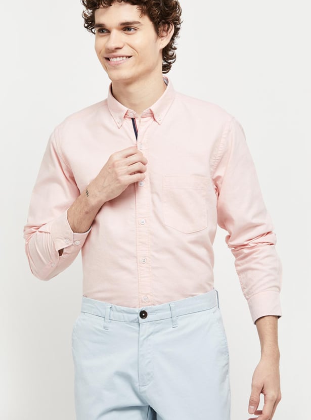 Men Solid Slim Fit Casual Shirt