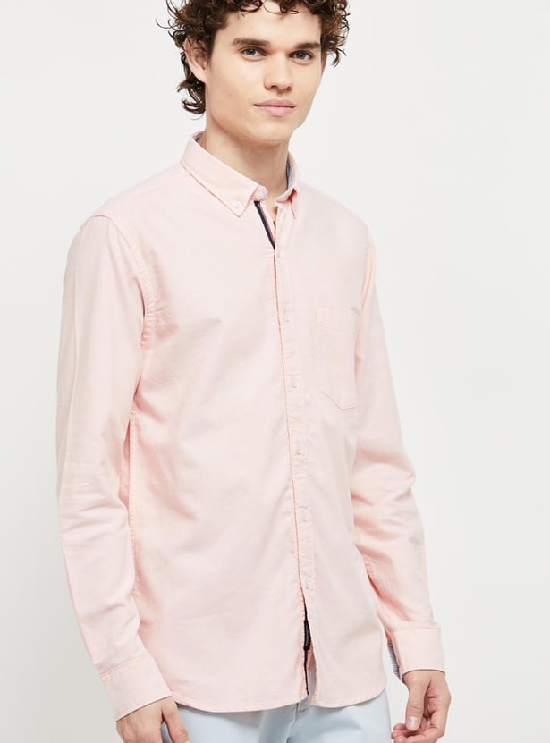 Men Solid Slim Fit Casual Shirt