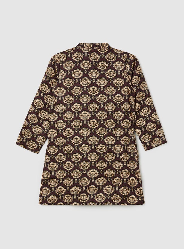 Boys Printed Three-Quarter Sleeves Kurta