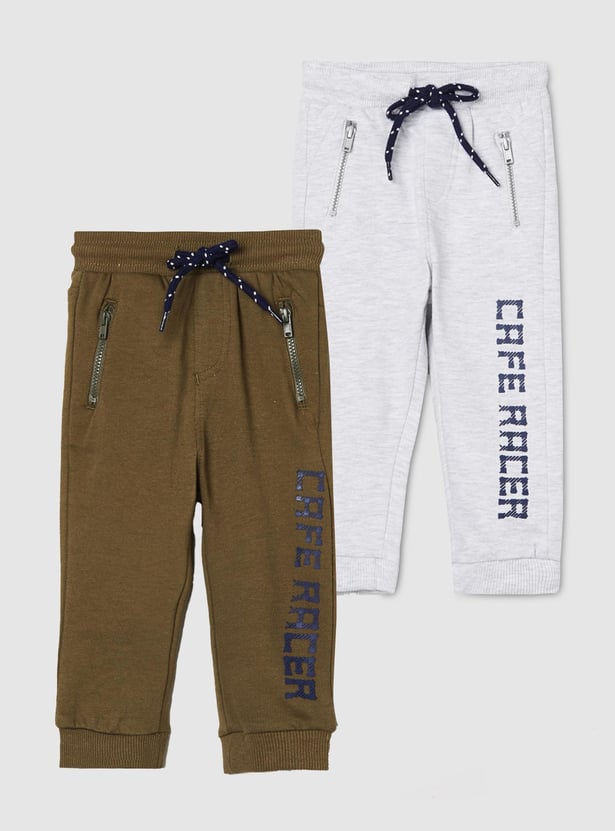 Boys Printed Joggers - Pack of 2