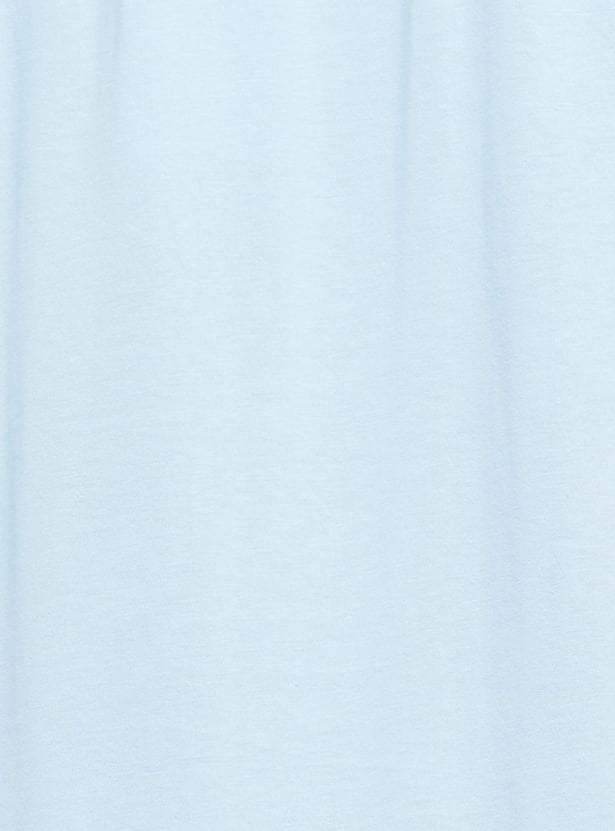 Women Schiffli Embroidered Short Sleeve Night Dress