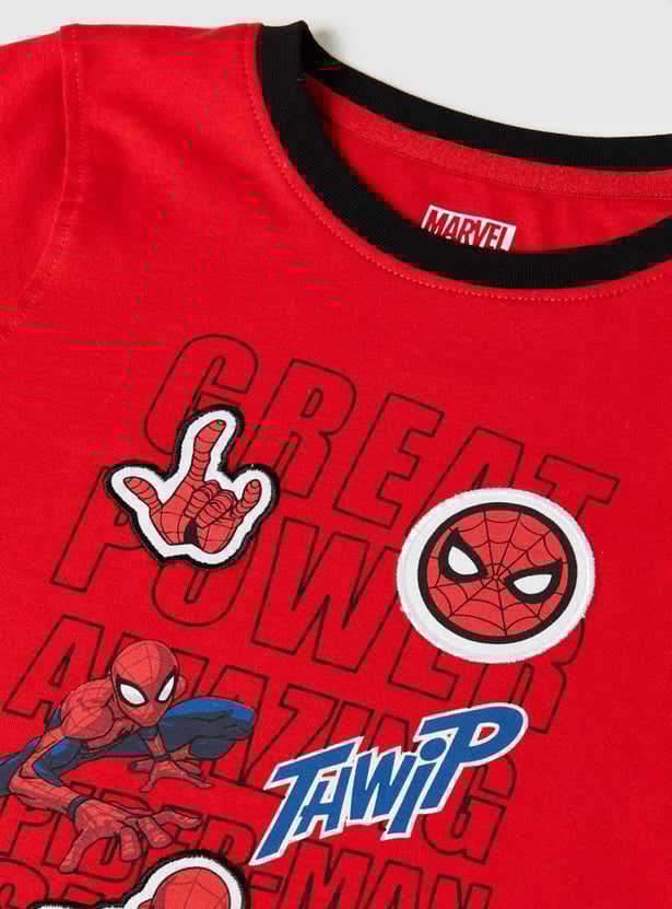 Spiderman Printed Crew Neck T-shirt