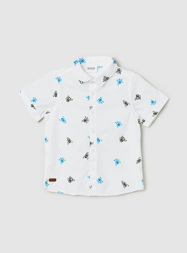 Boys Printed Half Sleeves Casual Shirt