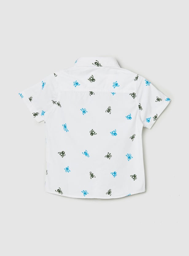 Boys Printed Half Sleeves Casual Shirt