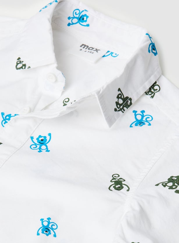 Boys Printed Half Sleeves Casual Shirt