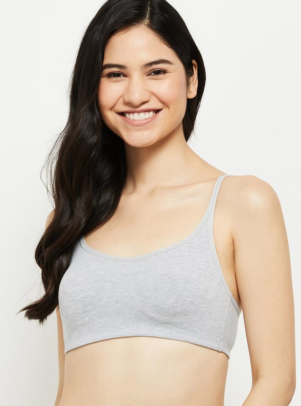Women Solid Non-Padded Cami Bra