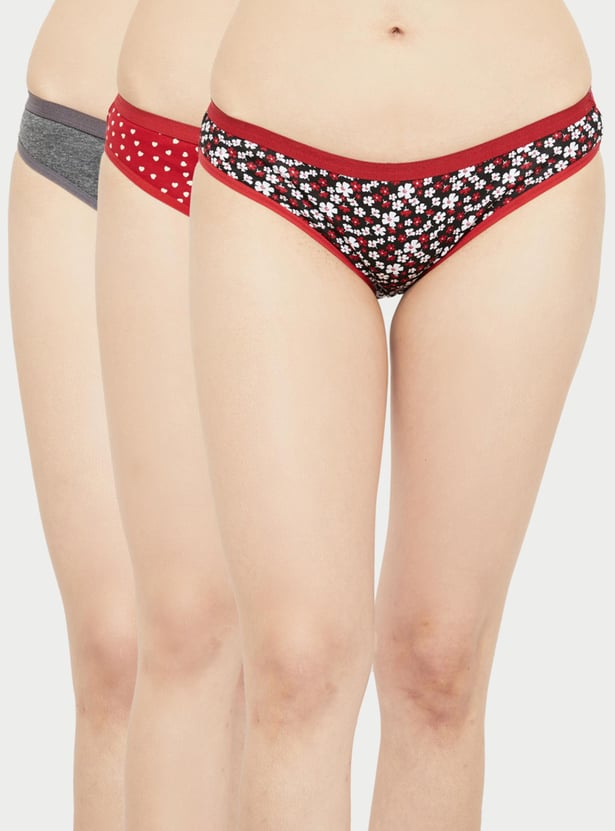 Women Printed Bikini Panties - Pack of 3
