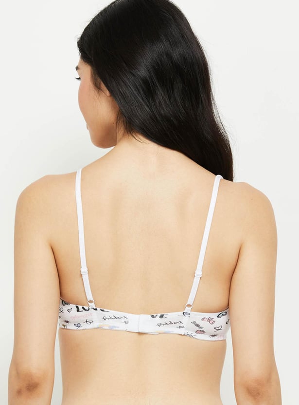 Women Printed Padded Non-Wired T-shirt Bra - Pack of 2