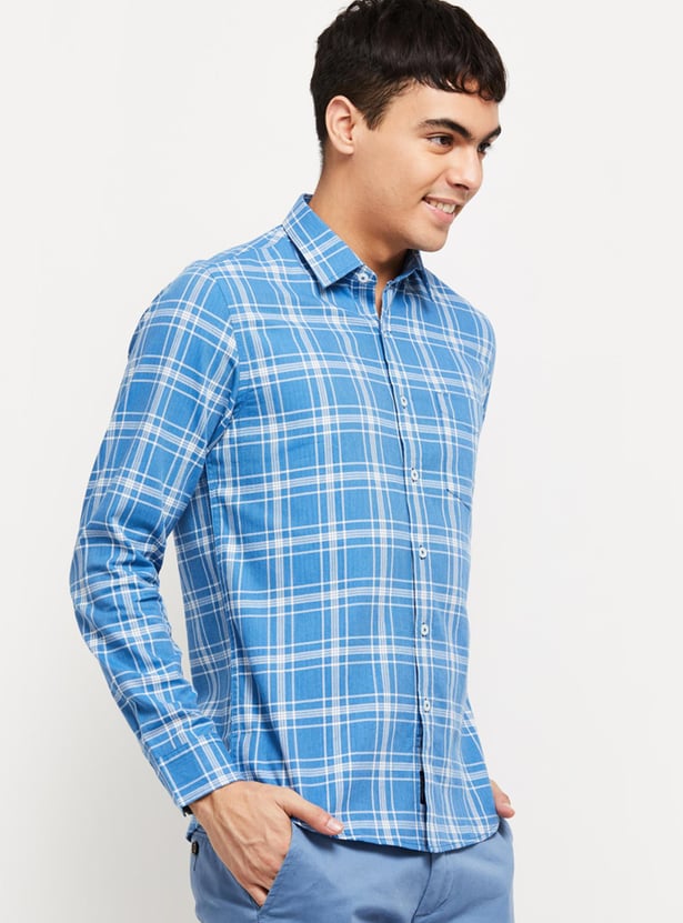 Men Checked Full Sleeves Regular Fit Casual Shirt