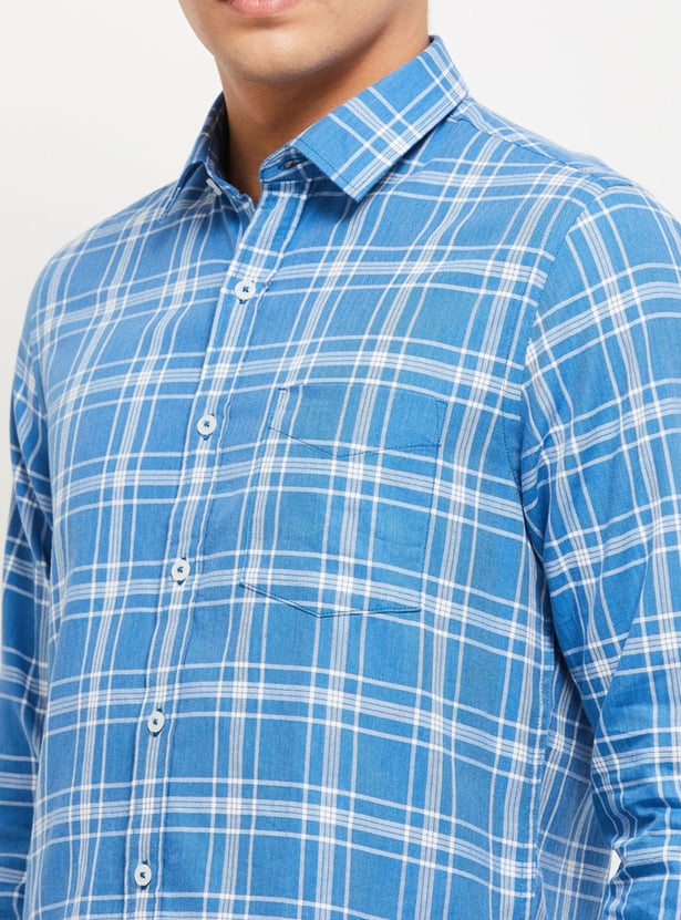 Men Checked Full Sleeves Regular Fit Casual Shirt