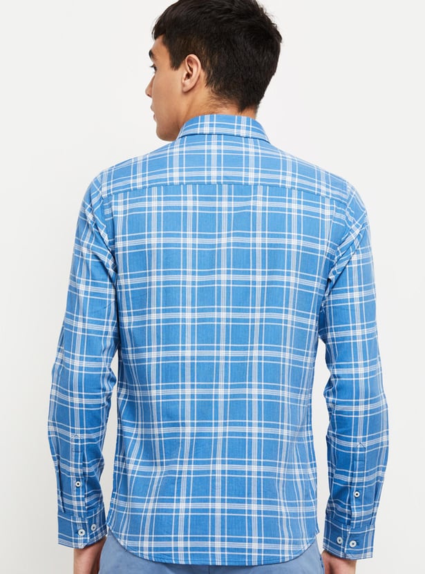 Men Checked Full Sleeves Regular Fit Casual Shirt