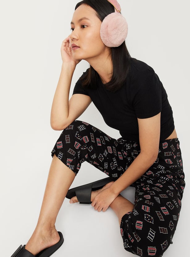 Women Printed Knit Capris