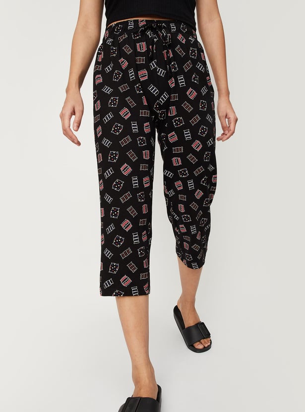 Women Printed Knit Capris