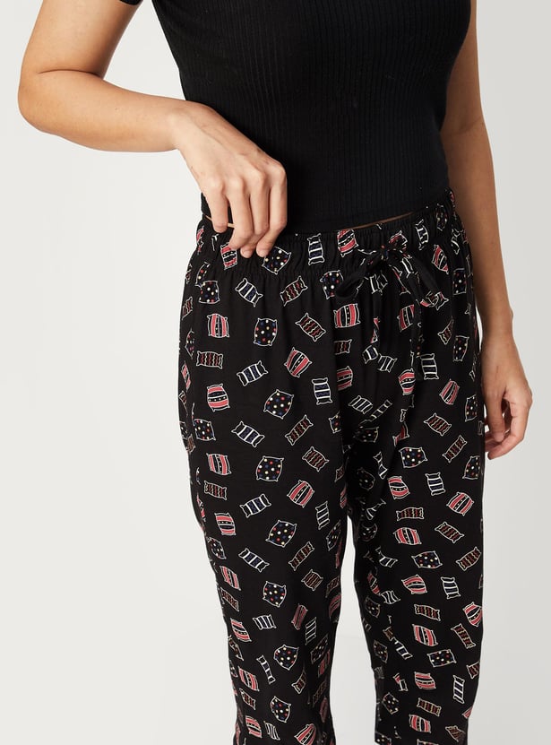 Women Printed Knit Capris