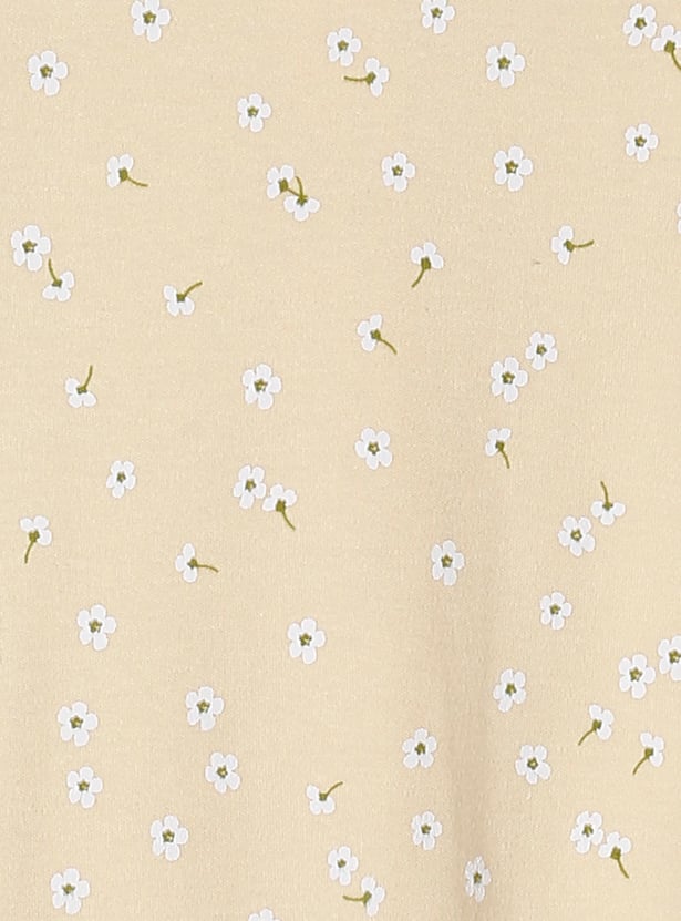 Girls Floral Printed Anti-Bacterial Sleepsuit