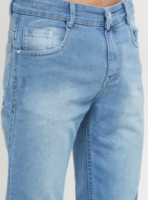 Boys Cotton Stonewashed Slim-Fit Jeans