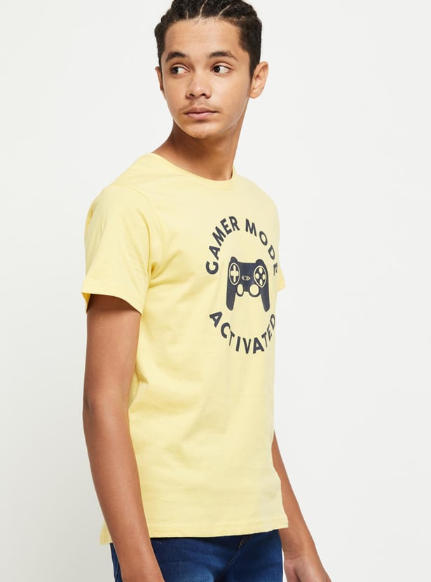 Boys Printed Crew Neck T-shirt