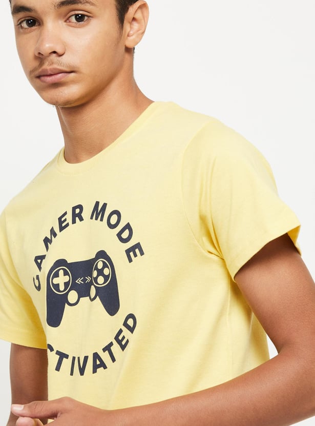 Boys Printed Crew Neck T-shirt