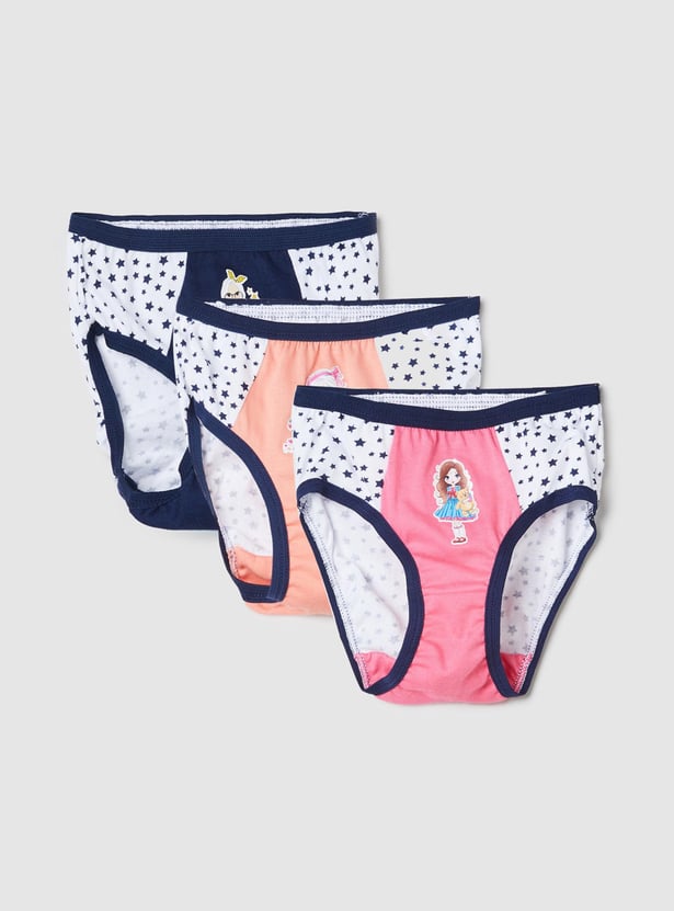 Girls Printed Panties - Pack of 3