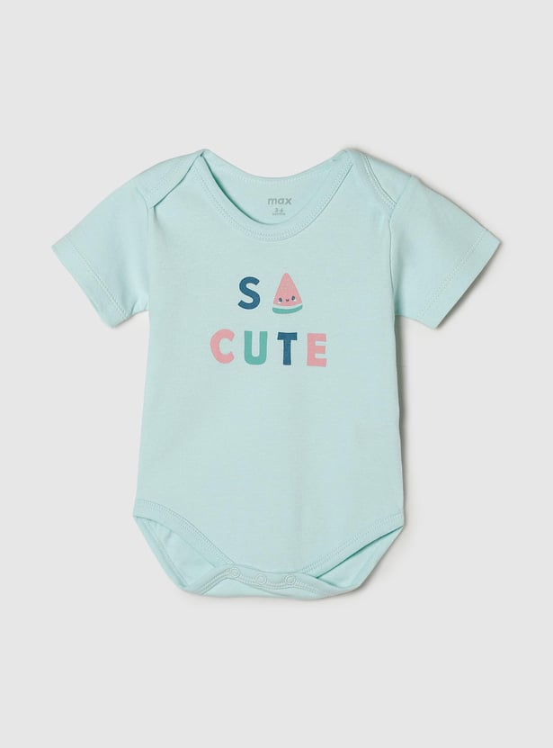 Girls Graphic Printed Round Neck Bodysuit- Pack of 2