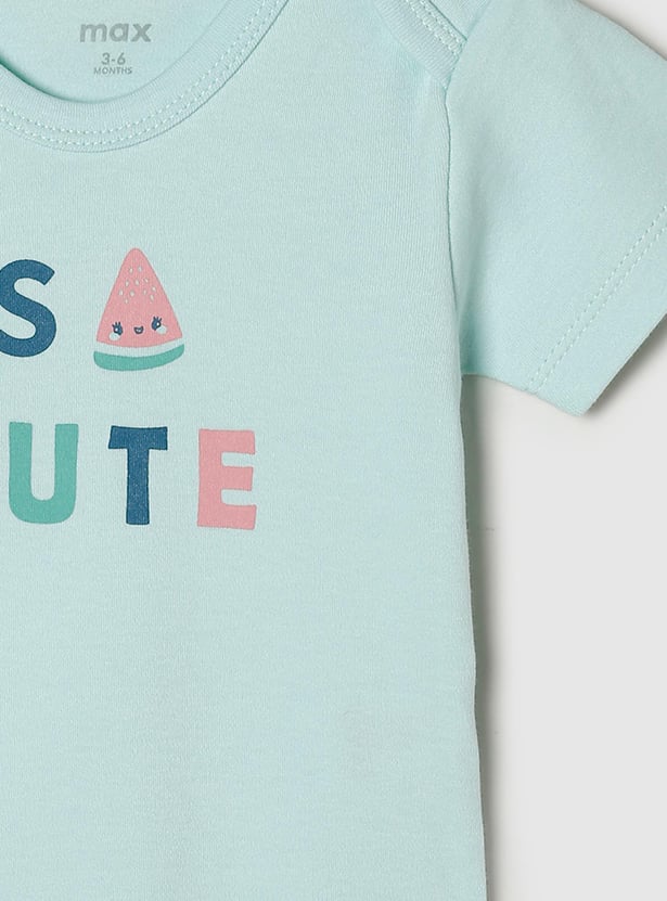 Girls Graphic Printed Round Neck Bodysuit- Pack of 2