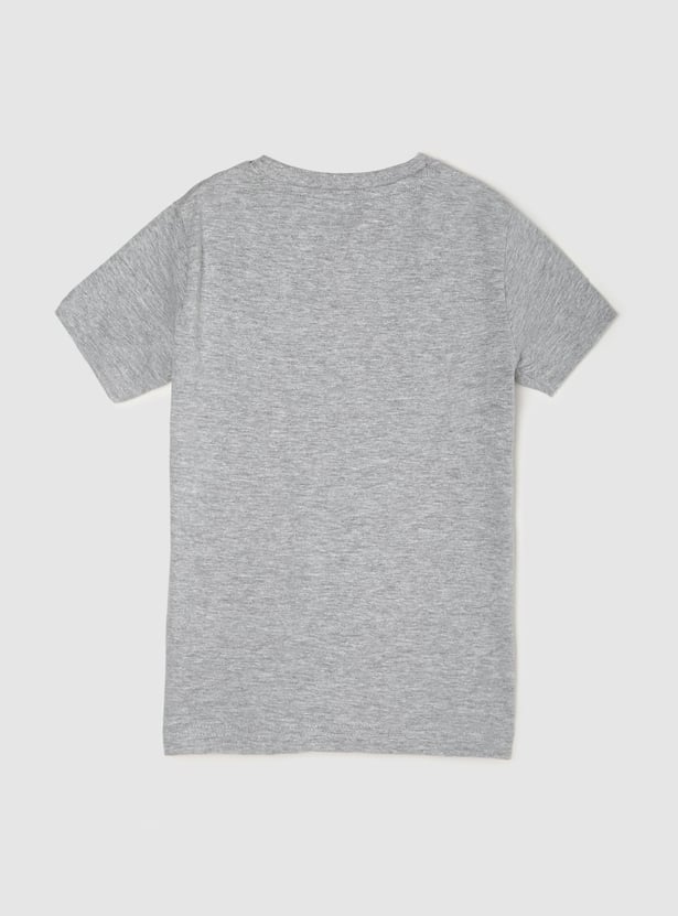 Boys Typographic Printed Crew Neck T-shirt